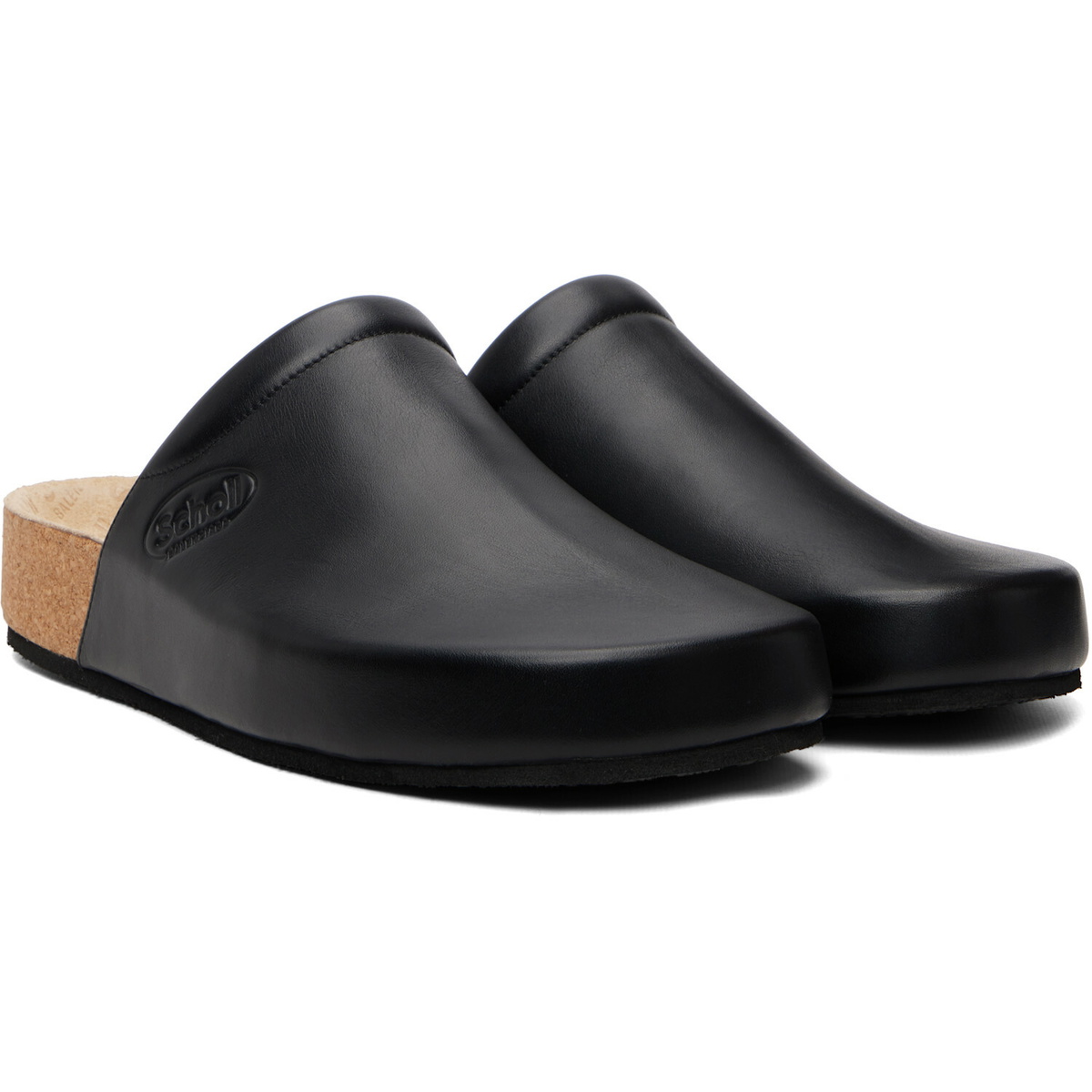 Balenciaga Black Scholl Edition Leather Mule Flats