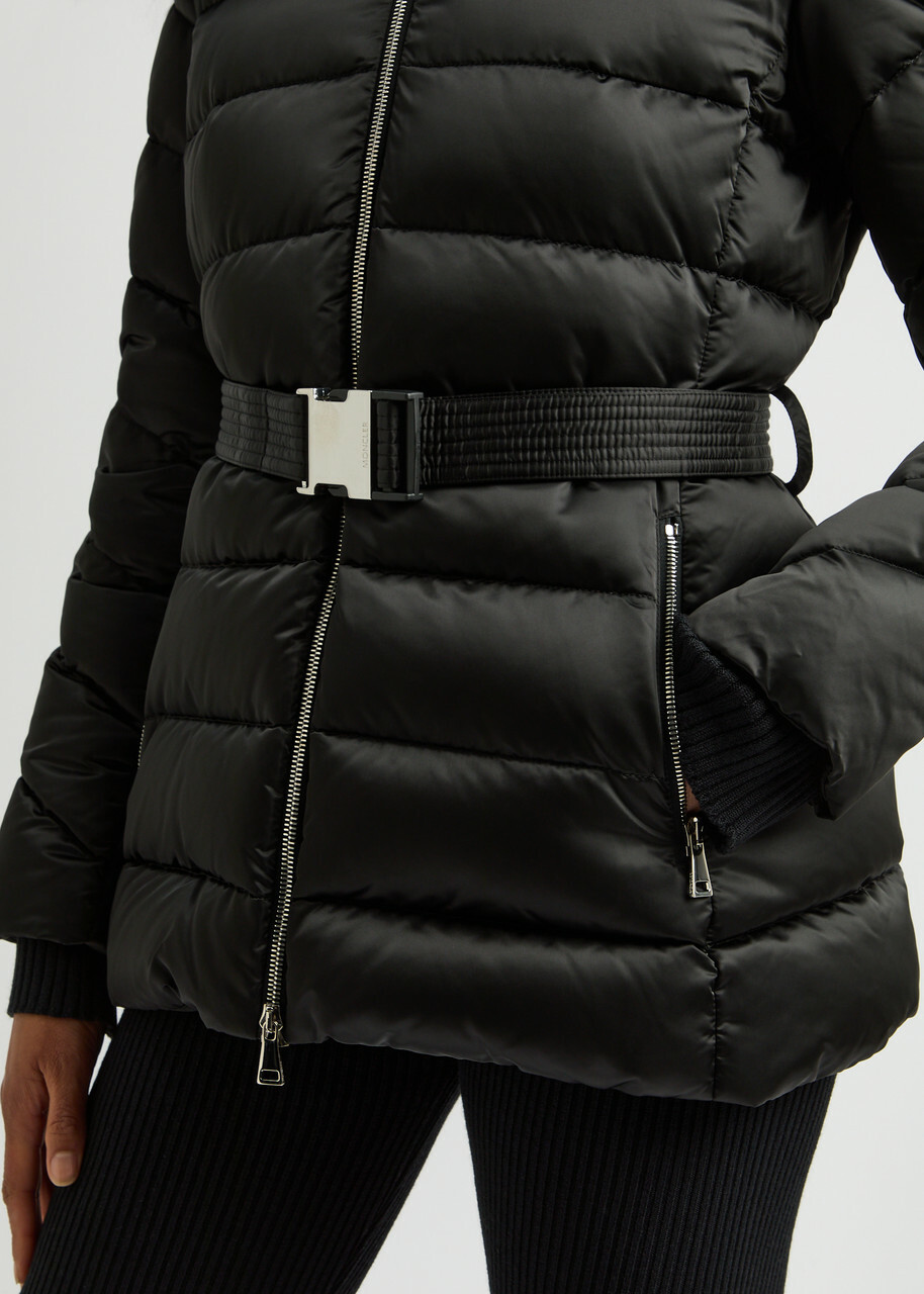 Moncler Cupidone Hooded Belted Shell Jacket Black