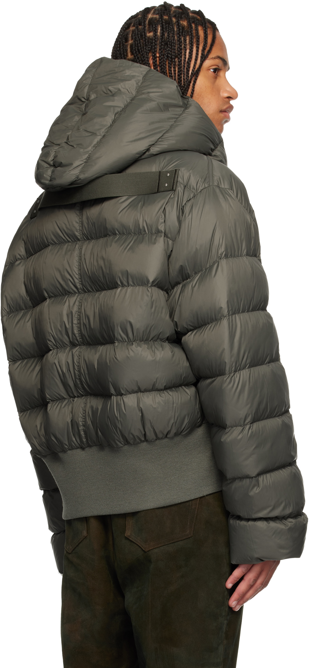 Rick Owens Khaki Concordians Hooded Down Jacket