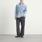 Carter Young Men's Washed Denim Utility Hugo Shirt in Bruce Wash
