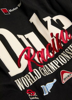Duke And Dexter Racing Patchwork Appliqués Cotton Varsity Jacket Black