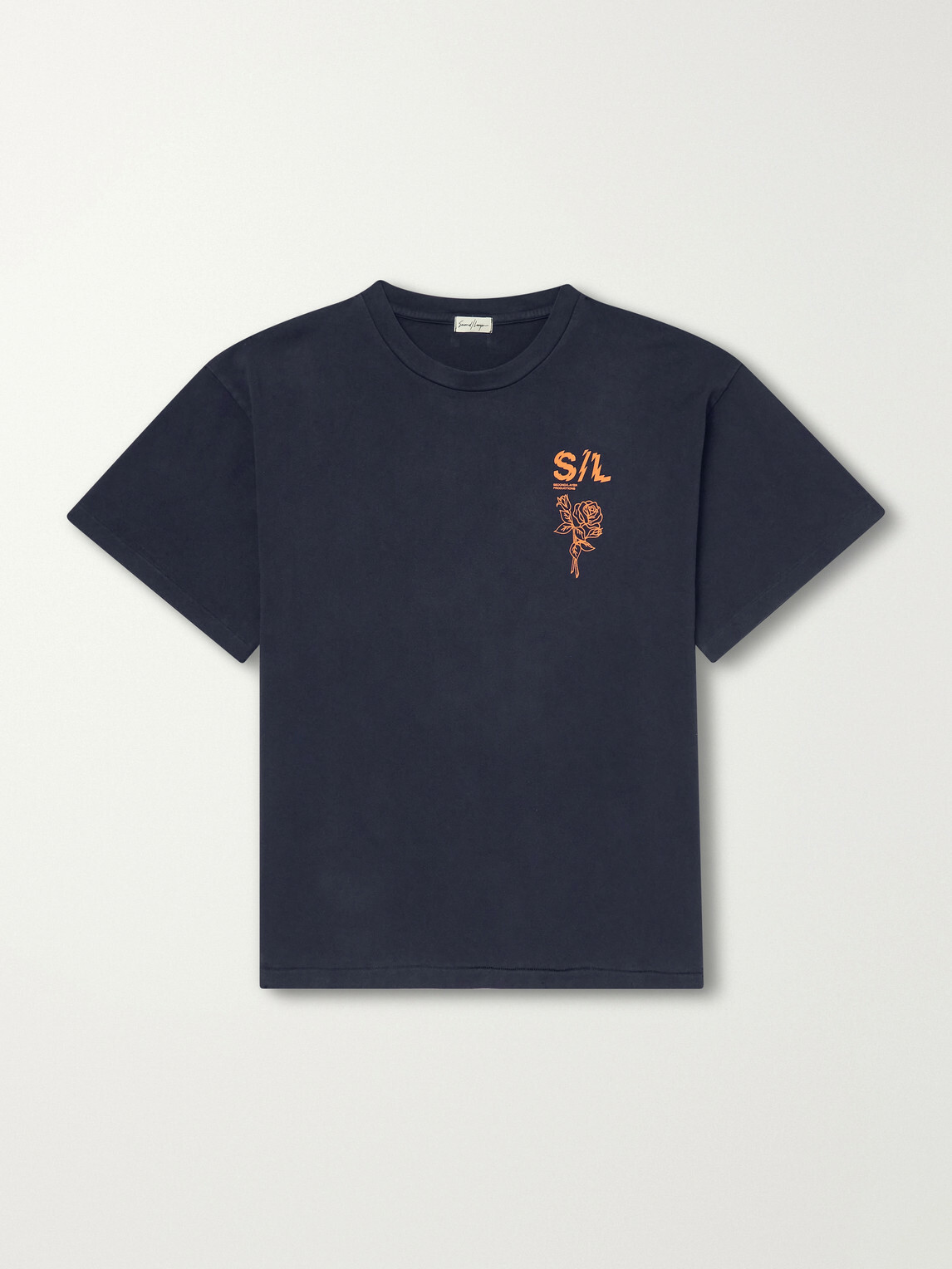 SECOND / LAYER - GGG Printed Cotton-Jersey T-Shirt - Blue