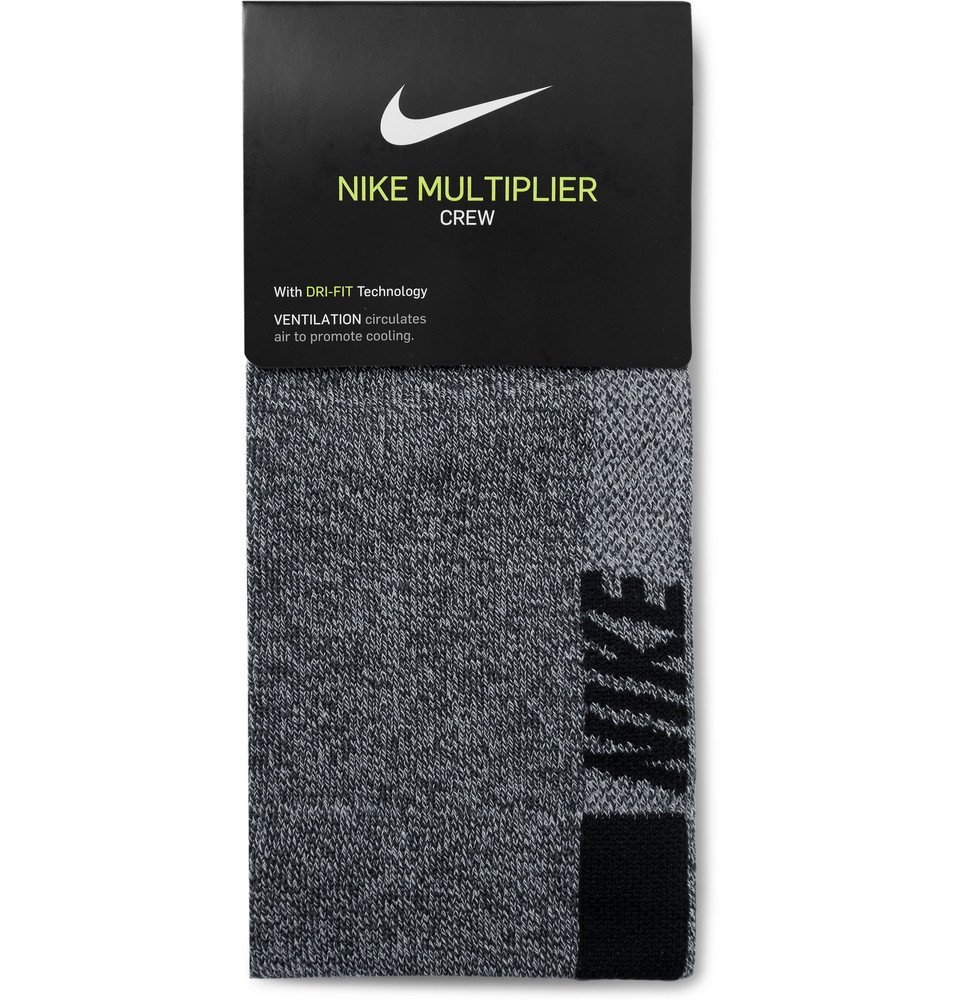 Nike Running - Two-Pack Multiplier Logo-Intarsia Dri-FIT Crew Socks ...