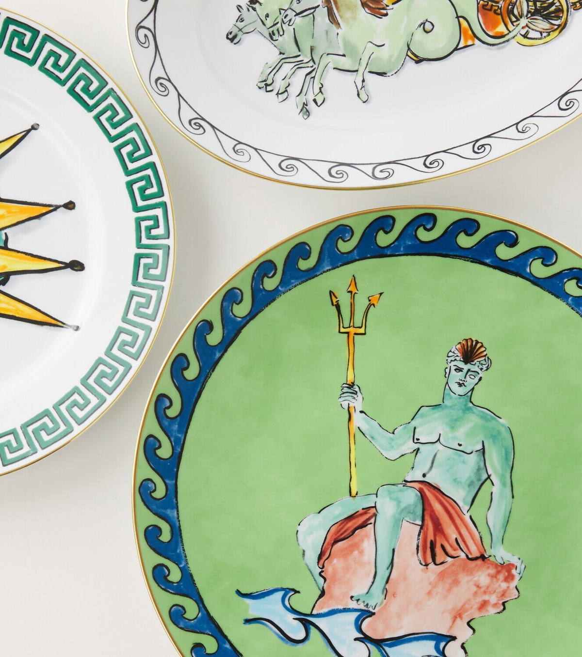 Ginori 1735 Il Viaggio di Nettuno porcelain charger plate by Luke Edward Hall
