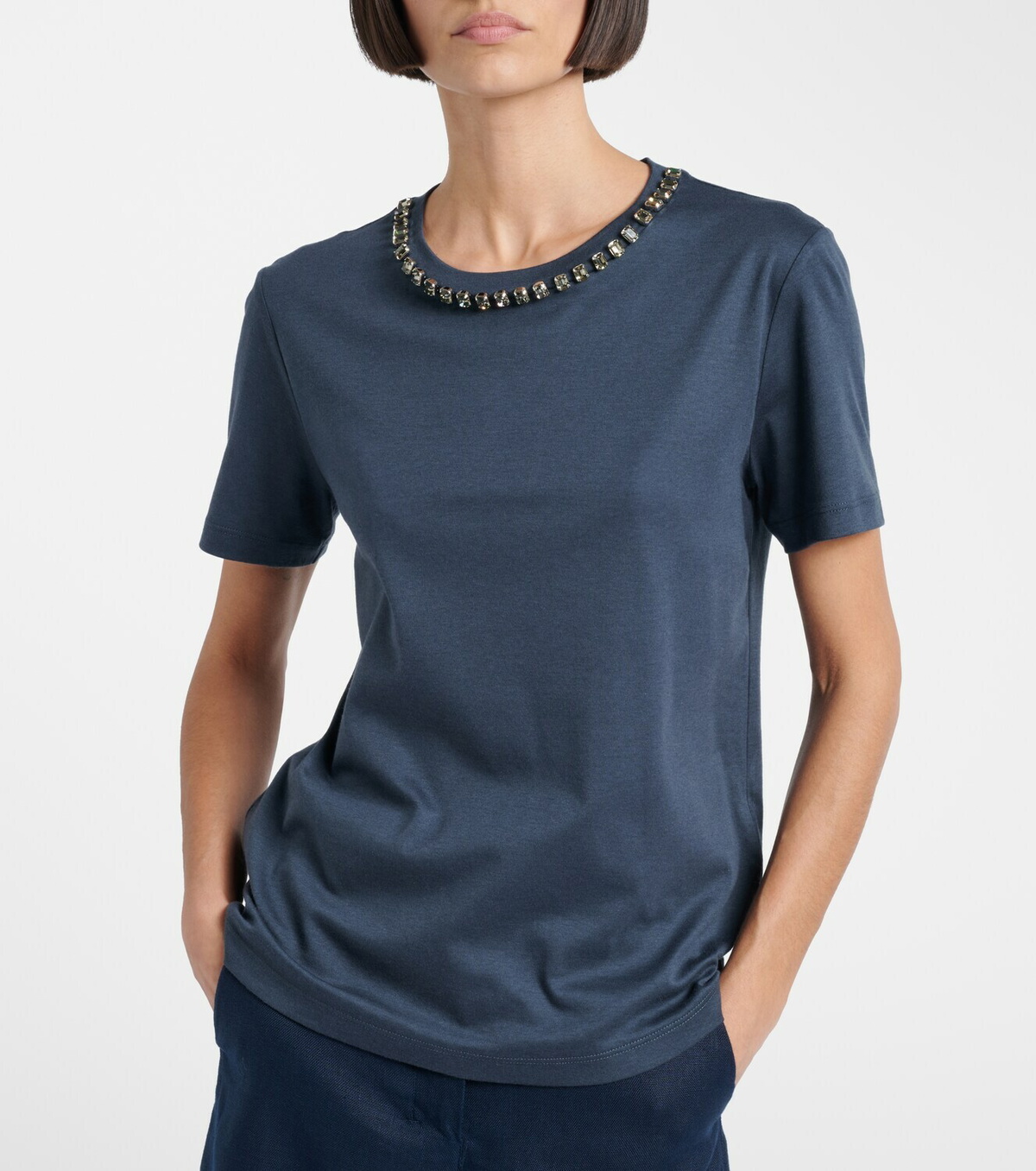 'S Max Mara Bingo embellished cotton-blend T-shirt
