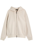 Emporio Armani Hooded Stretch-jersey Sweatshirt Ecru
