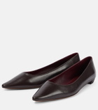 The Row Leather ballet flats