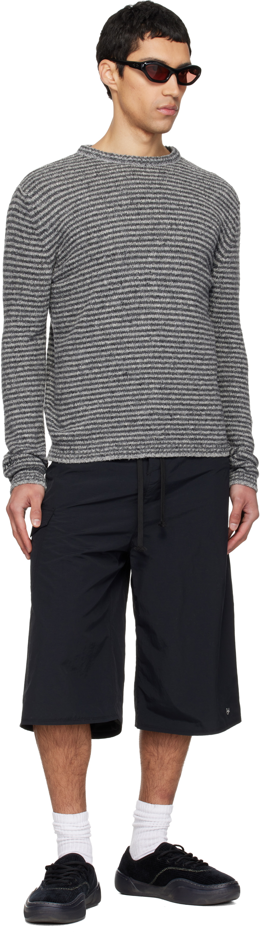 ERL Gray Thin Wool Crewneck Sweater