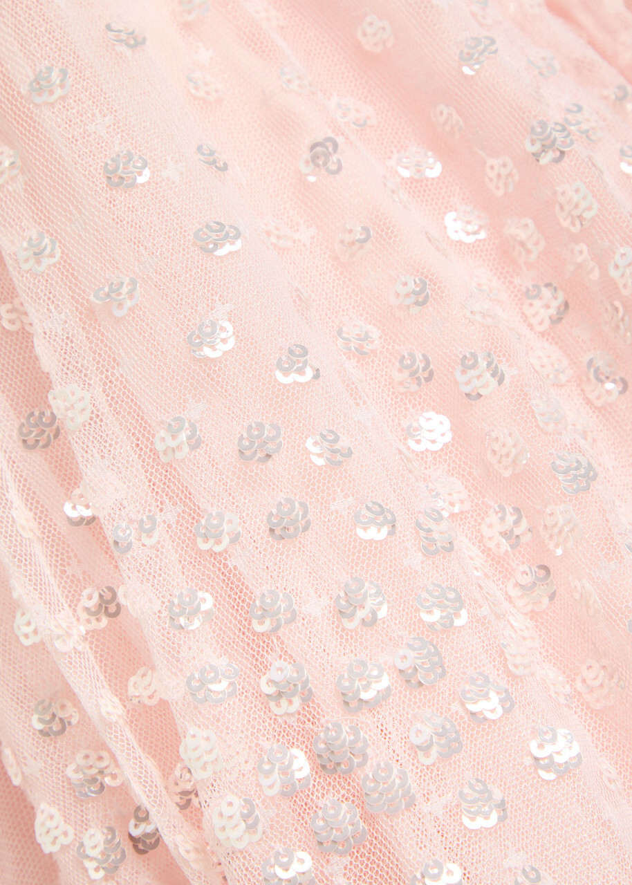 Needle & Thread Sequin-embellished Halterneck Tulle Gown Light Pink