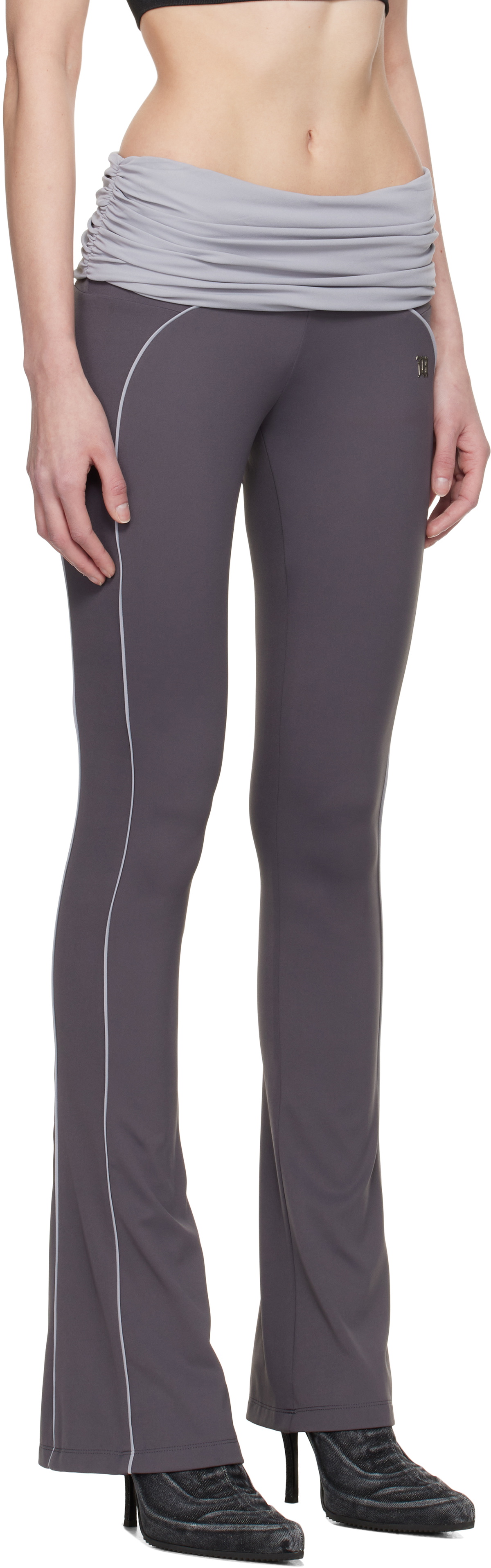 MISBHV Gray Lycra Flared Wrapped Sport Pants
