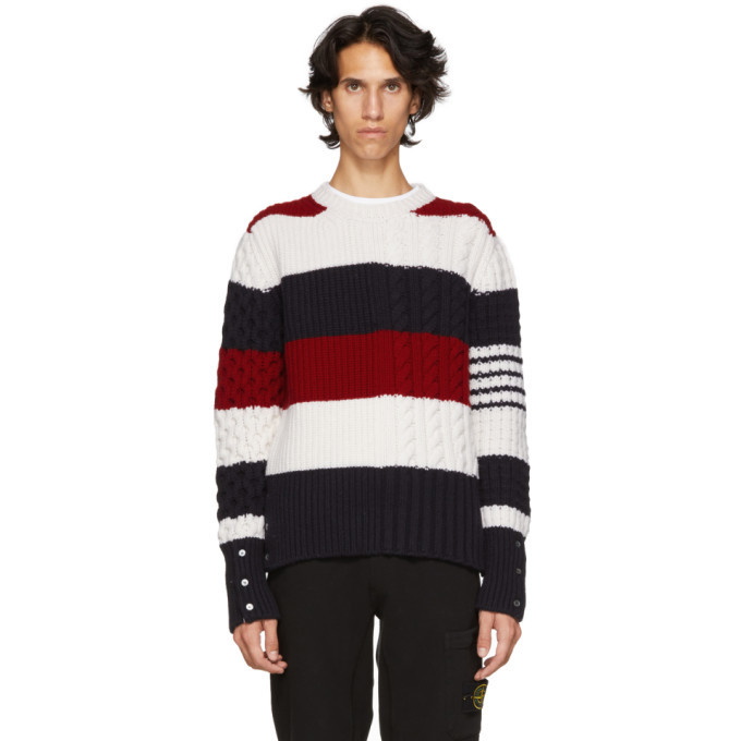 Photo: Thom Browne Multicolor Funmix Four Bar Sweater