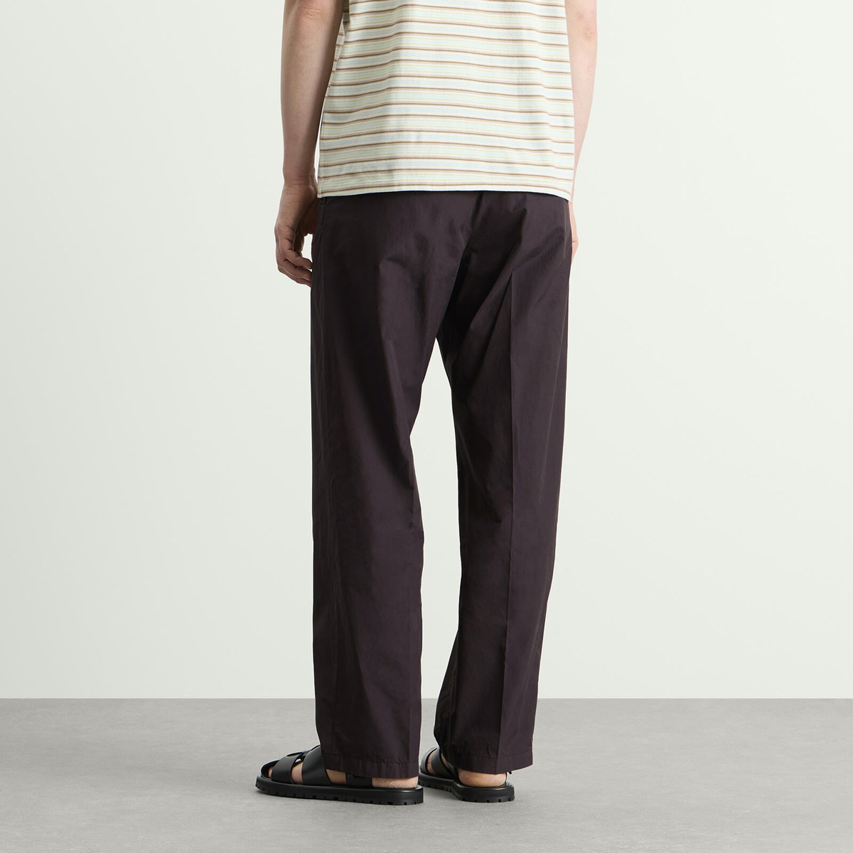 Auralee Men's Garment-Dyed Shuttle Weather Trouser in Dark Brown