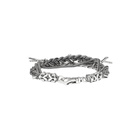 Emanuele Bicocchi Silver Braided Cross Bracelet