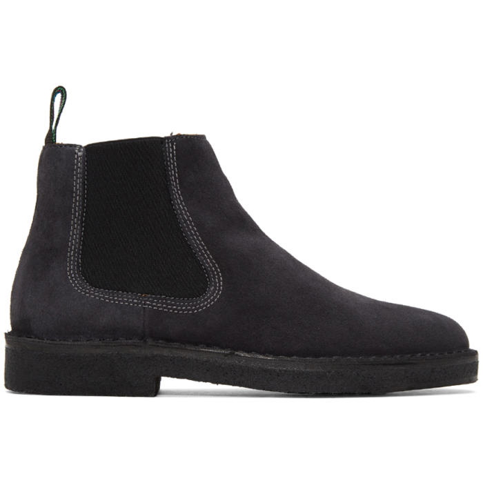 PS by Paul Smith Grey Suede Dart Chelsea Boots PS by Paul Smith