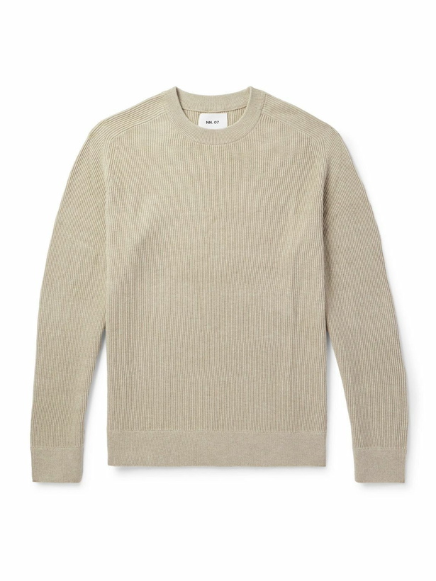 Photo: NN07 - Kevin 6600 Ribbed Organic Cotton Sweater - Neutrals