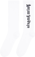 Palm Angels White Jacquard Socks