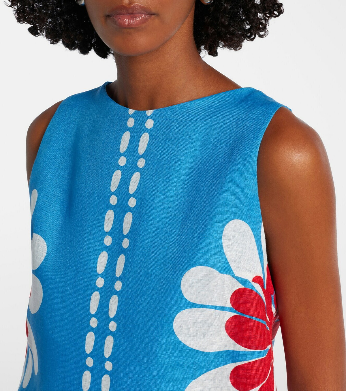 Cala de la Cruz Avelino floral linen top