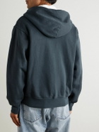 Les Tien - Garment-Dyed Fleece-Back Cotton-Jersey Zip-Up Hoodie - Black