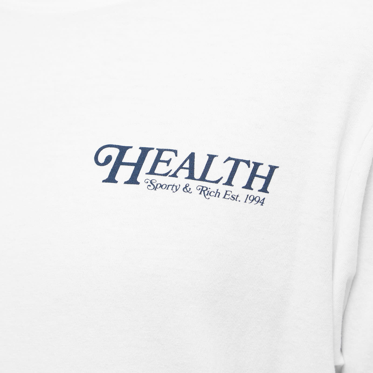 Tシャツ・カットソー Sporty & Rich Men's 70s Health T-Shirt White TS833WH Sporty & Rich Men's 70s Health T-Shirt in White/Navy Sporty