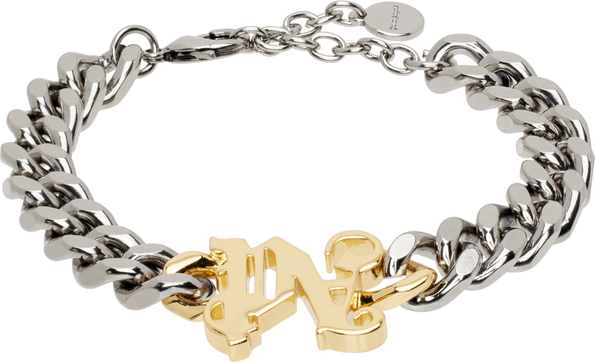 Palm Angels Silver & Gold Monogram Chain Bracelet