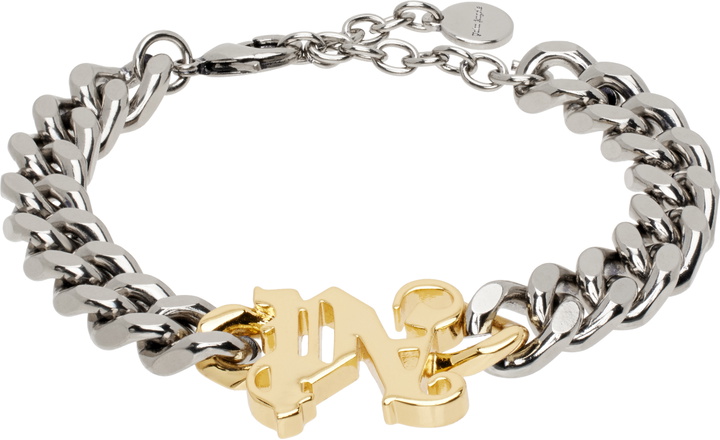 Photo: Palm Angels Silver & Gold Monogram Chain Bracelet