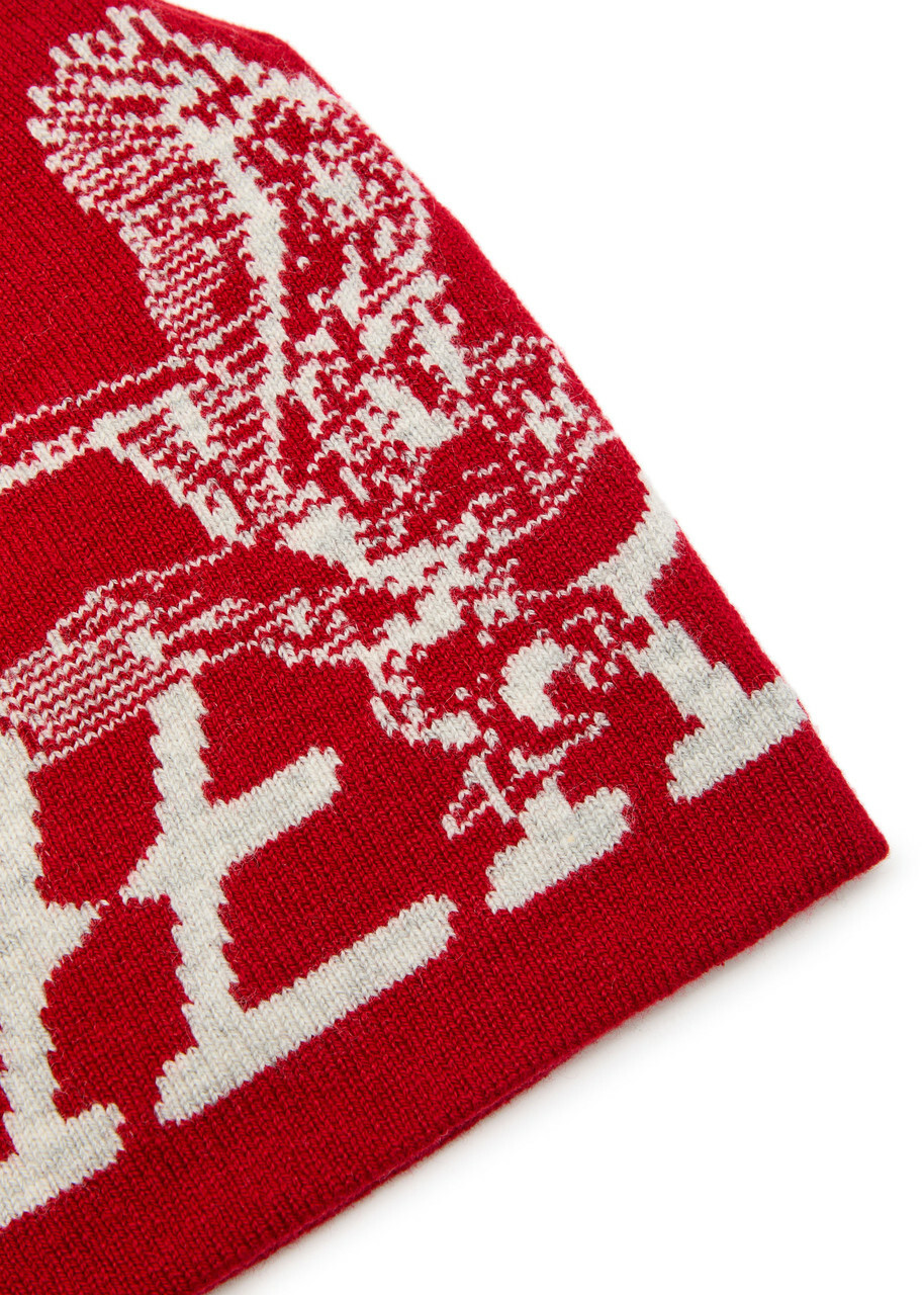 Cherry Los Angeles Flying Cherry Wool and Cashmere-blend Skull cap - Red - One Size