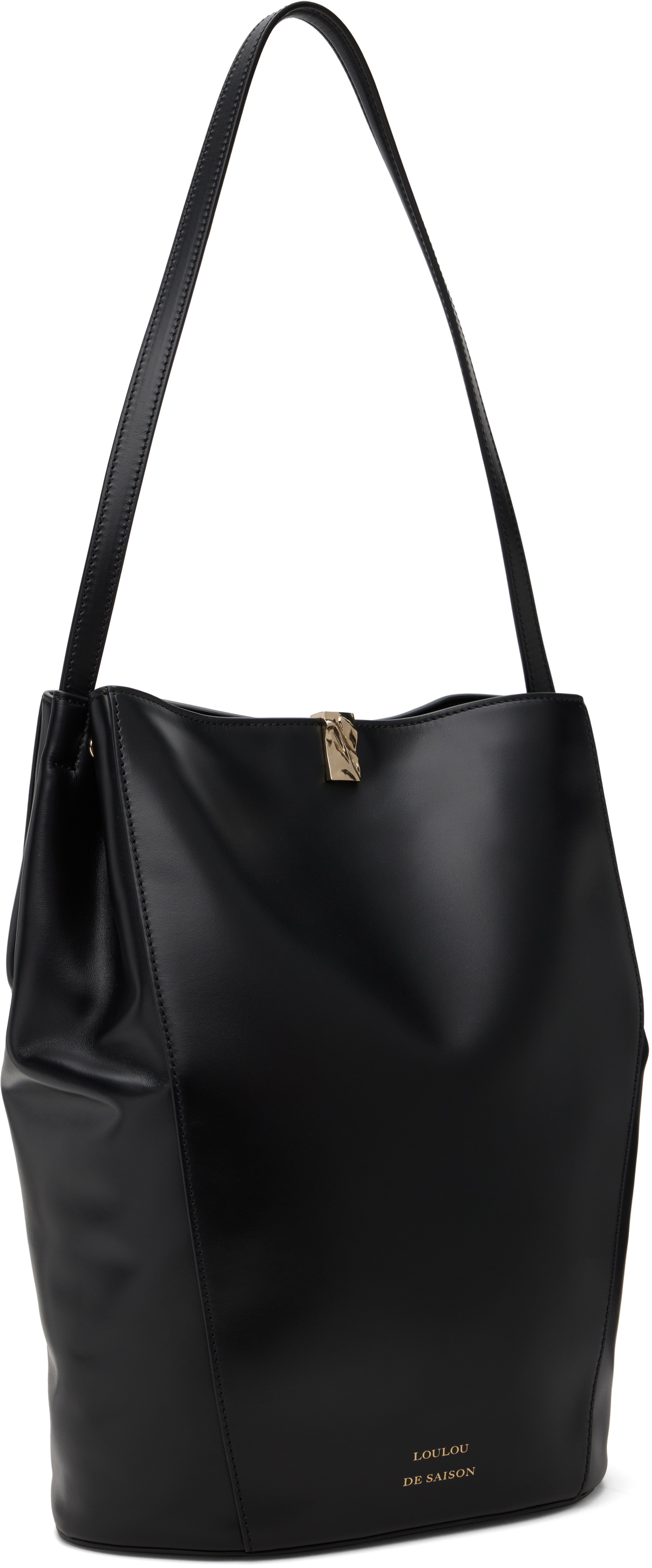 Loulou de Saison Black Daya Leather Bucket Bag