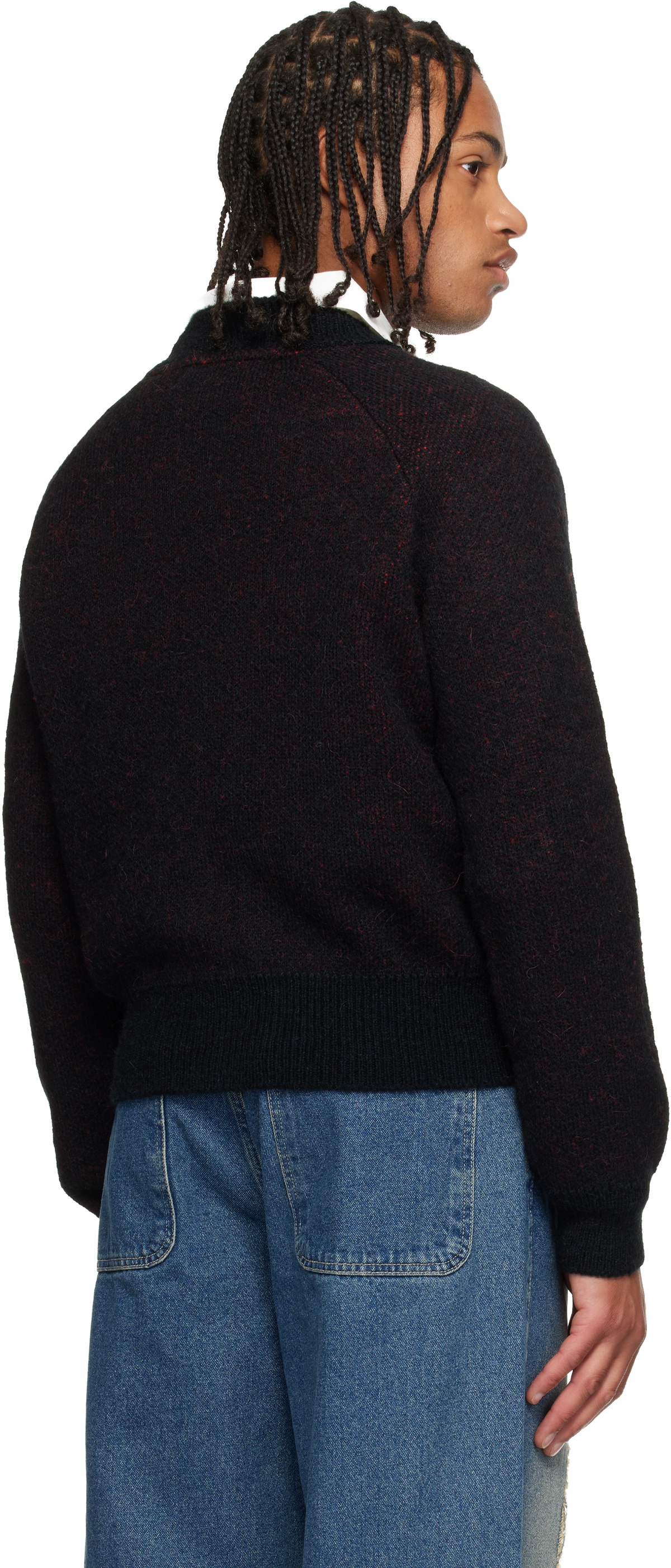 Carne Bollente Black & Red Fuzzy Love Sweater