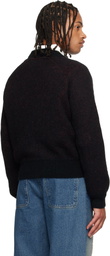 Carne Bollente Black & Red Fuzzy Love Sweater