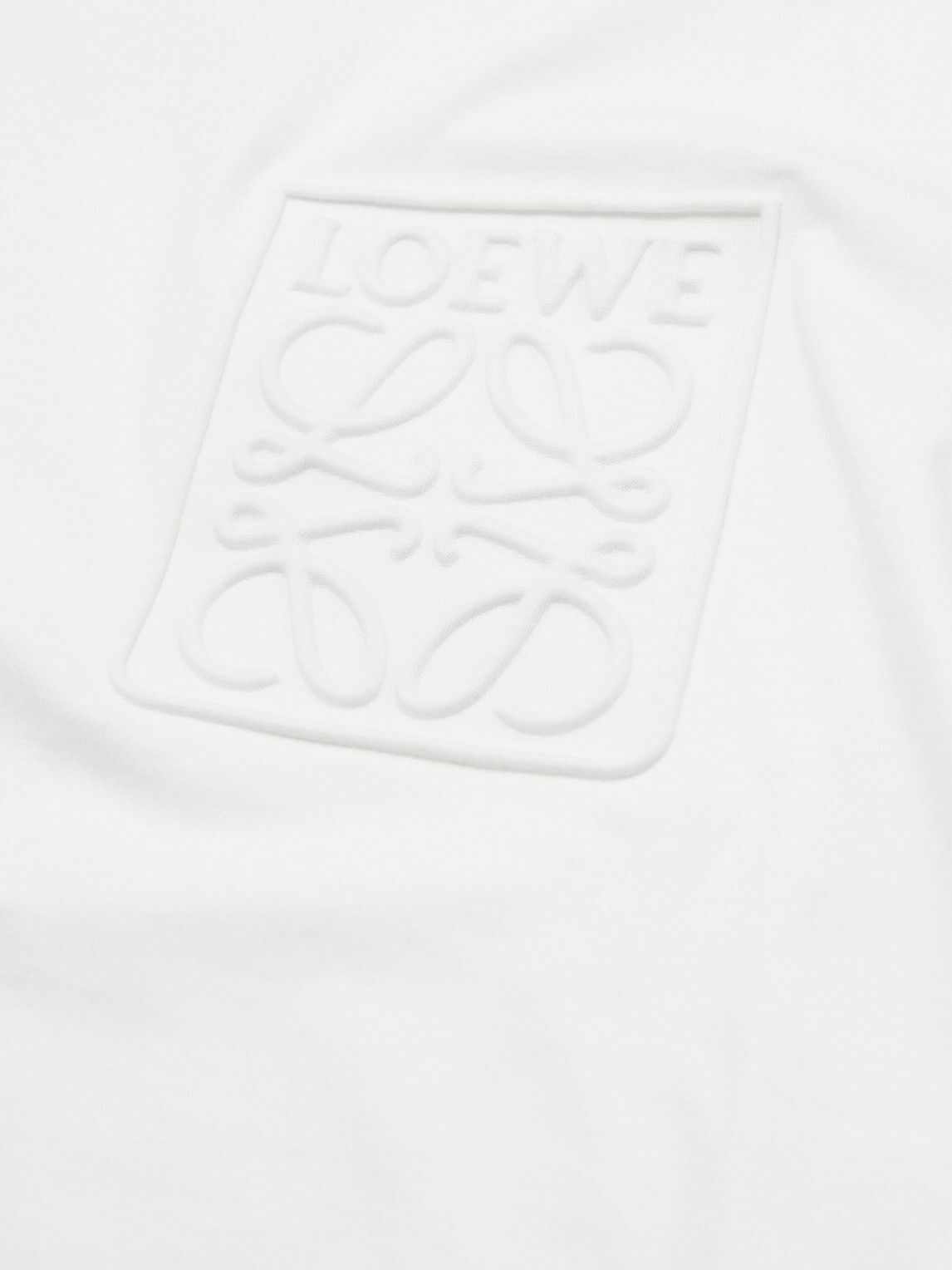 Loewe - Anagram Debossed Cotton-Jersey T-Shirt - White Loewe