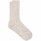 Anonymous Ism Men's Lightweight Slub Crew Sock in Grey