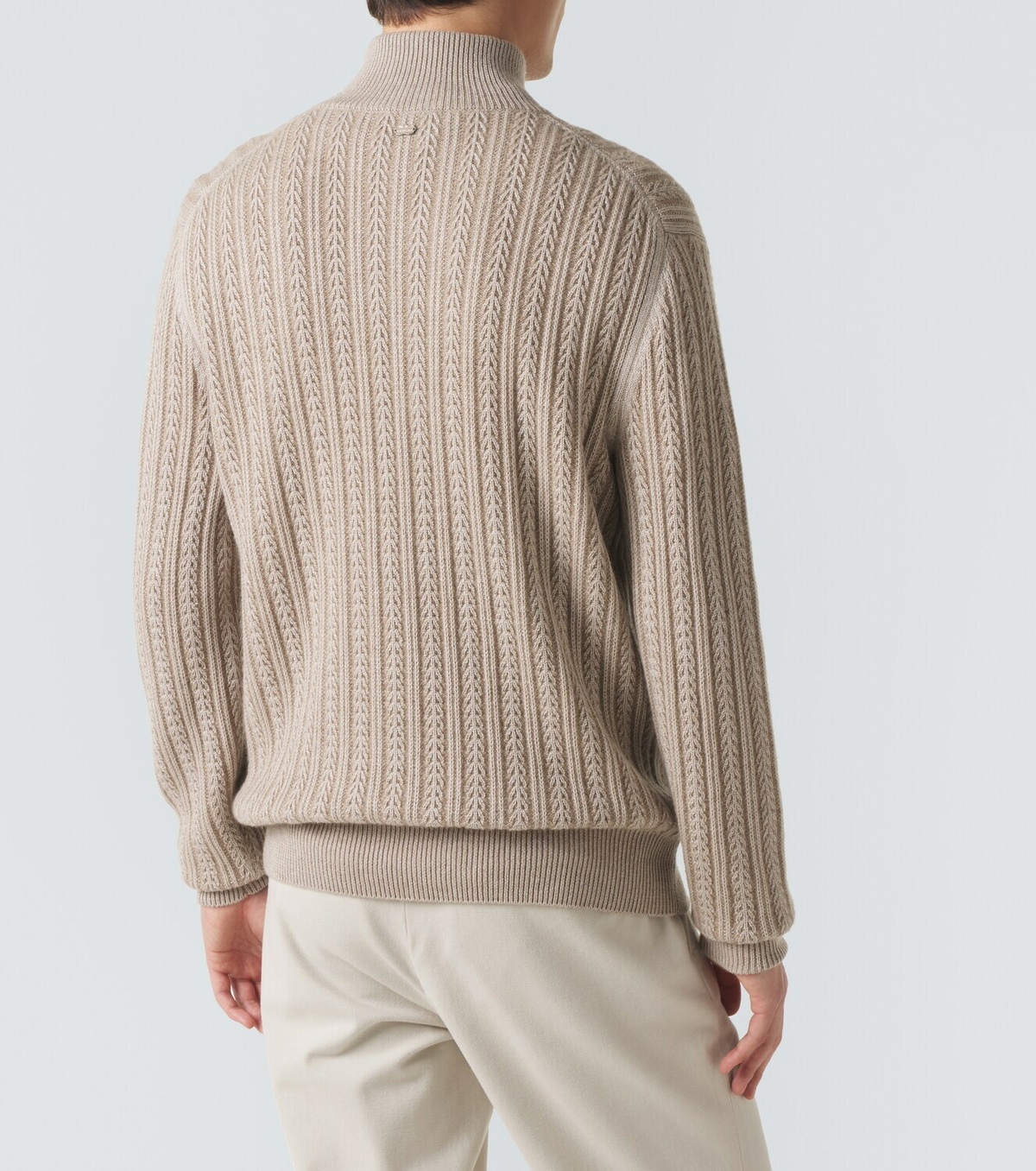 Agnona Cashmere, wool, and silk half-zip sweater