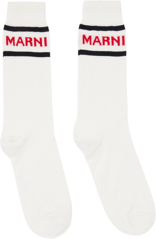 Photo: Marni White Logo Cuffs Socks