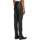 Sunflower Black Leather Straight Trousers