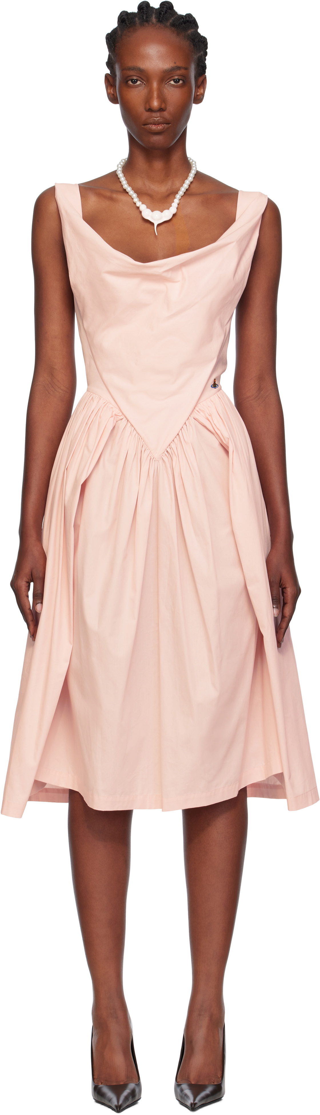 Vivienne Westwood Pulling gathered cotton piqué midi dress