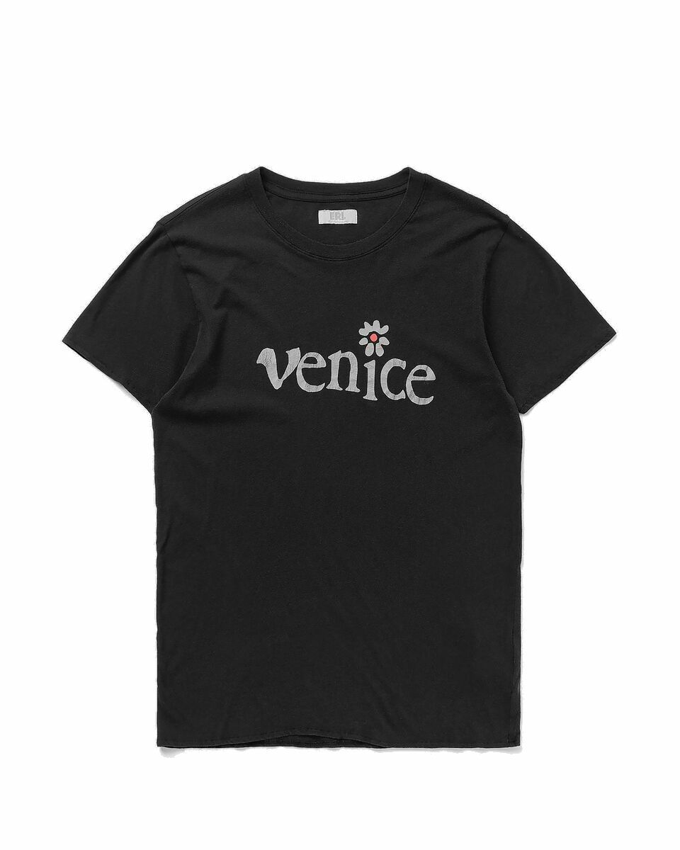 Photo: Erl Unisex Venice Tshirt Knit Black - Mens - Shortsleeves