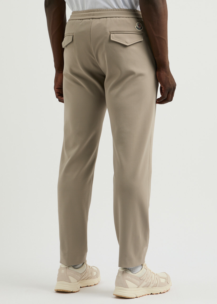 Moncler Tapered-leg Twill Trousers Cream