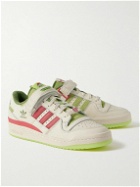 adidas Originals - The Grinch Forum Low V2 Suede-Trimmed Leather Sneakers - Neutrals