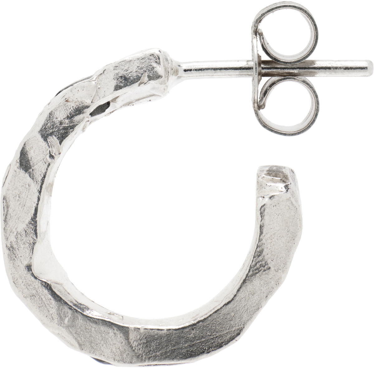 The Ouze Silver Peti Raw Sapphire Scatter Hoop Earrings