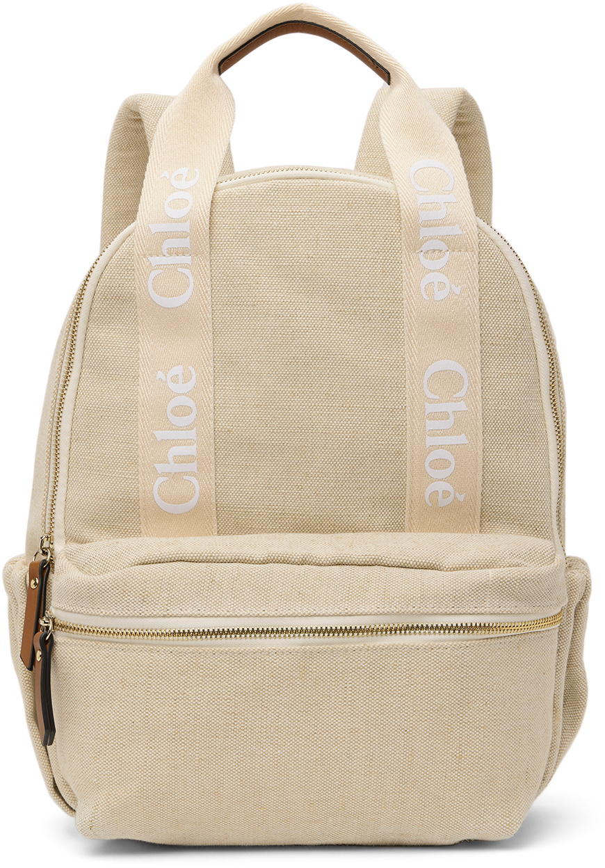Chloé Canvas Leather Backpack Brown Logo Chloé | Woody brown backpack | Savannahs