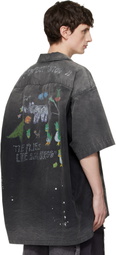 Maison MIHARA YASUHIRO Black Hand Drawing Print Shirt