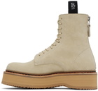 R13 Beige Single Stack Boots