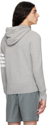 Thom Browne Gray 4-Bar Hoodie