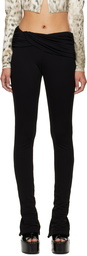 Blumarine Black Draped Leggings