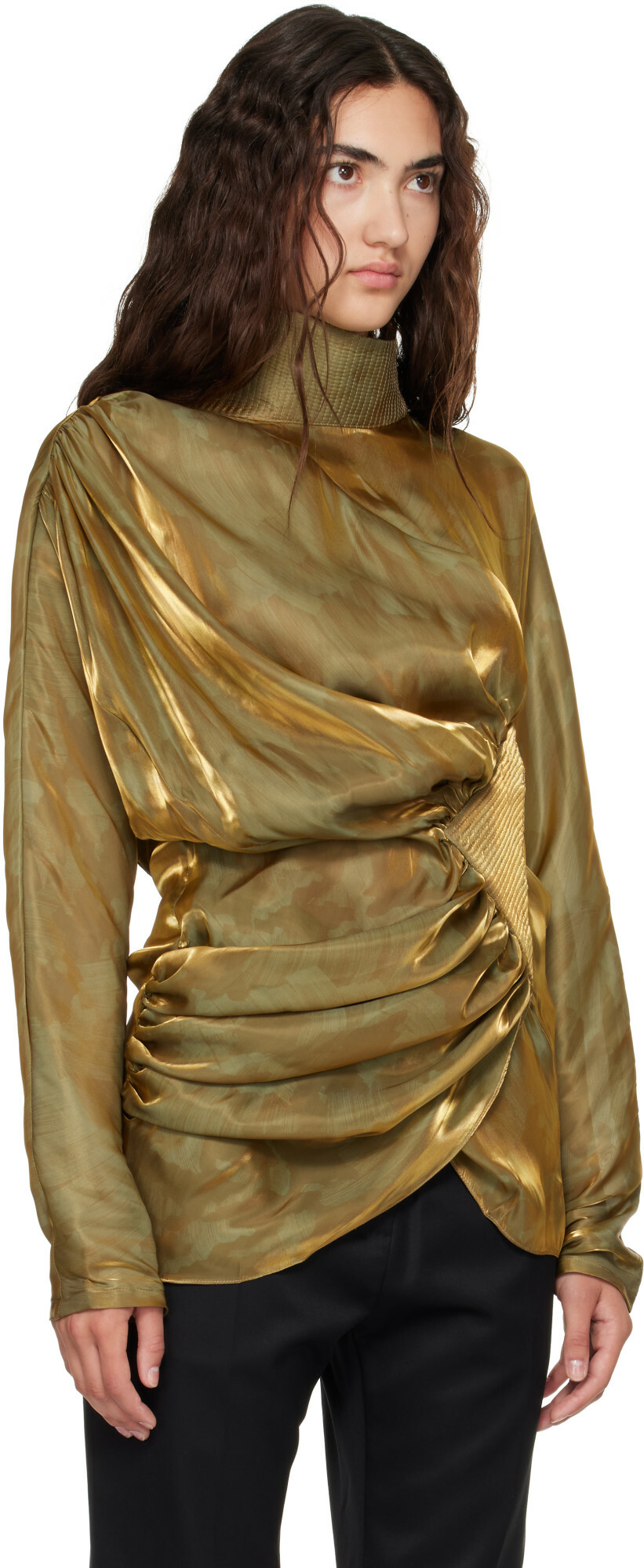 Kiko Kostadinov Gold Jacana Blouse