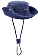 Jacquemus Le Bob De-nîmes Flocked Denim Bucket hat Blue