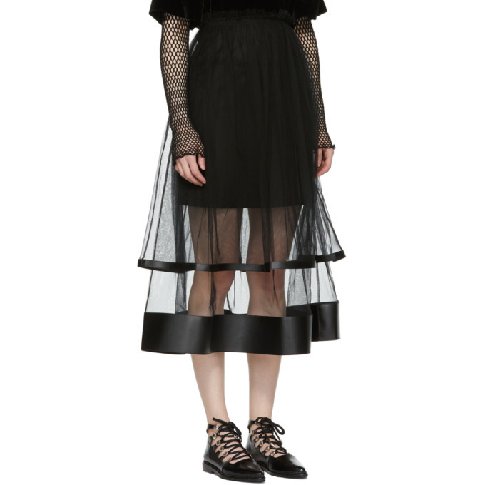 Noir Kei Ninomiya Black Layered Skirt Noir Kei Ninomiya