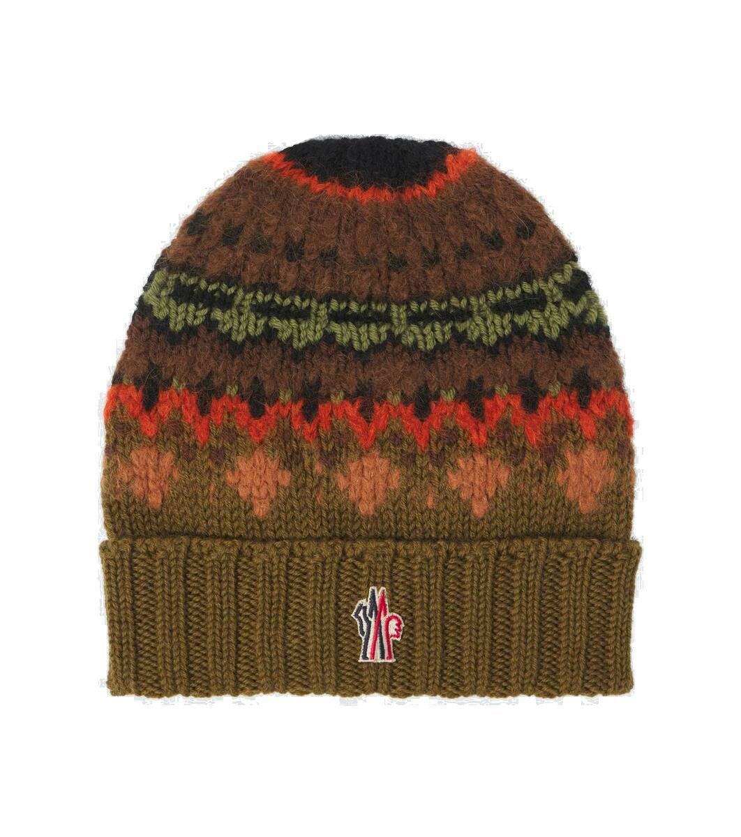 Moncler Grenoble Grey Big Logo Beanie Moncler Grenoble