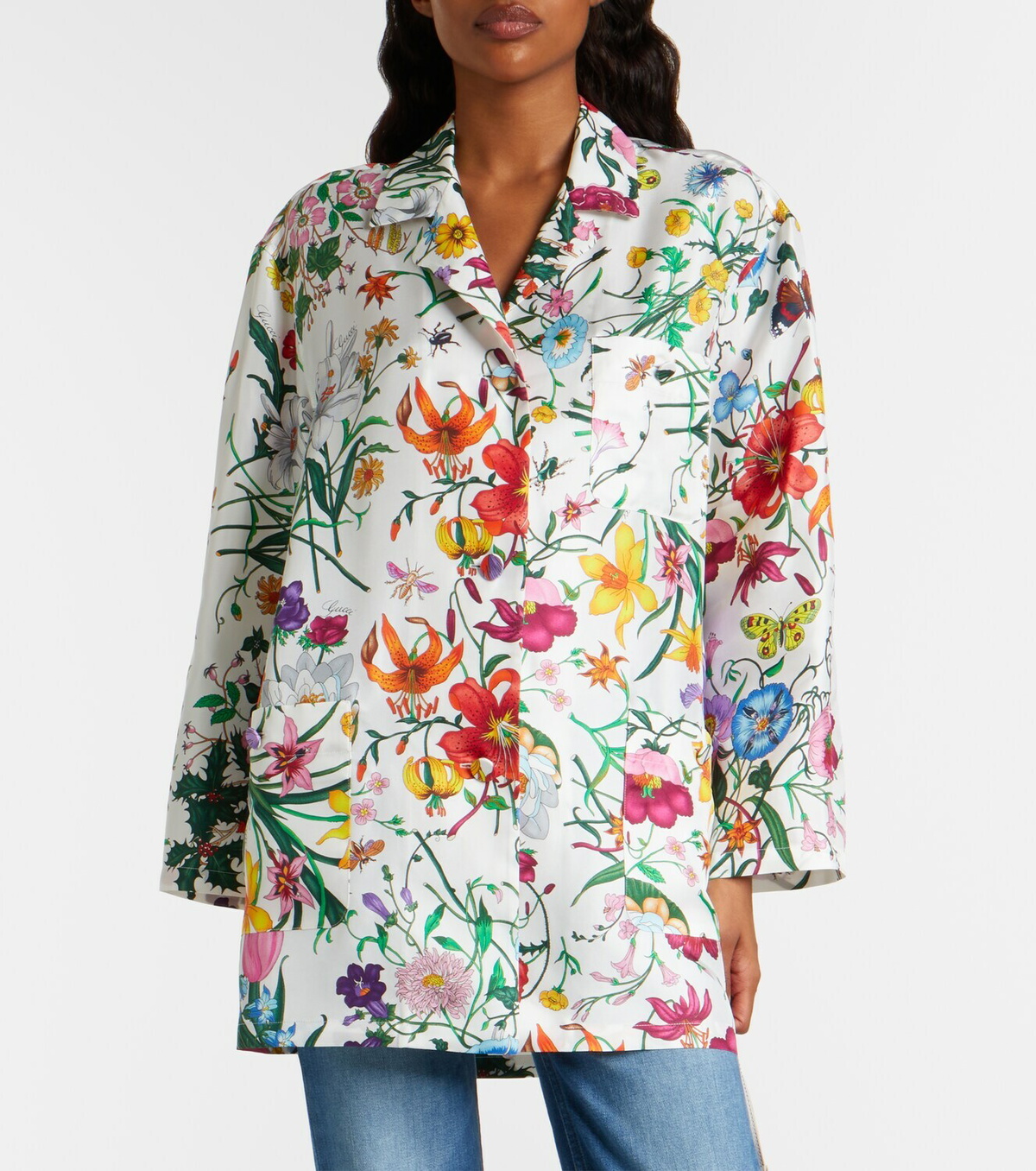 Gucci Floral silk twill shirt