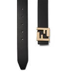 Fendi - 3.5cm Black and Brown Reversible Leather Belt - Black